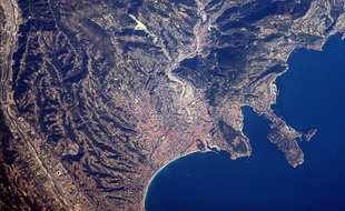 La Côte d'Azur photographiée depuis l'espace par Thomas Pesquet.