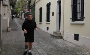 Nicolas Sarkozy dans un mesage d'encouragement aux participants du marathon de Paris, le 12 avril 2015.