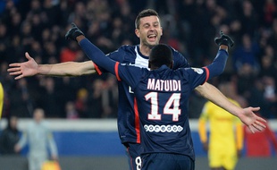 Thiago Motta et Blaise Matuidi contre Nantes le 19 janvier 2014.