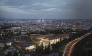 Vue aérienne sur le projet du nouveau parc des expositions de Strasbourg.