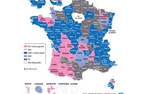 Les résultats au lendemain du premier tour des élections départementales du 22 mars 2015