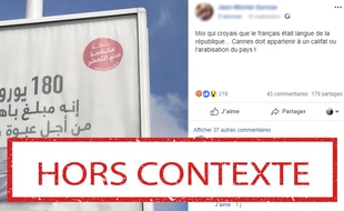 L'affiche anti-incivilités photographiée à Cannes et détournée de son contexte.