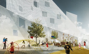 Image de synthèse de la future école Hortense, sur la ZAC Bastide Niel à Bordeaux