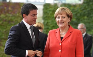 Manuel Valls accueilli par Angela Merkel le 22 septembre 2014 à Berlin