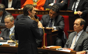 Le ministre de l'Economie, François Baroin, lors des questions au gouvernement, le 8 novembre 2011, à l'Assemblée nationale, à Paris.