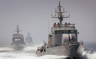 Photo non datée de navires de guerre de la Corée du Sud.