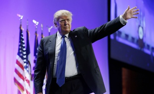 Donald Trump, le 16 mai 2015 dans l'Iowa. (AP Photo/Charlie Neibergall)