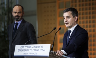 Gérald Darmanin, le 17 février 2020, avec Edouard Philippe.