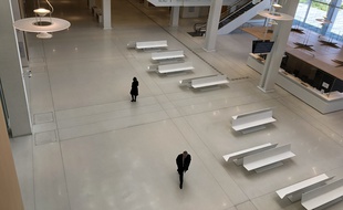Paris, le 15 avril 2020. Le palais de justice de Paris est désert depuis la mise en place du confinement.