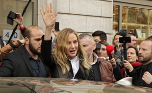 Lille, le 26 mars 2019. L'actrice americaine Uma Thurman lors du festival Series Mania.