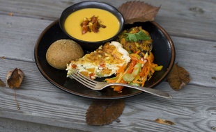 Illustration d'une assiette vegan.