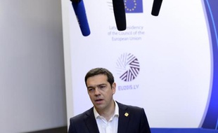 Le Premier ministre grec Alexis Tsipras à l'issue du sommet européen extraordinaire sur la crise grecque, le 23 juin 2015 à Bruxelles