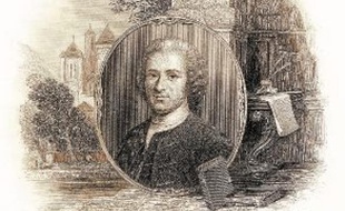 L'ermitage de Jean-Jacques Rousseau à Montmorency (à gauche) et un portrait de celui qui fut l'un des grands philosophes des Lumières (à droite).