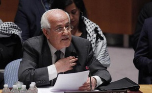 L'ambassadeur palestinien à l'ONU Riyad Mansour le 22 juillet 2014 lors d'une réunion du Conseil de sécurité à New York