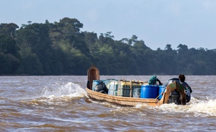 La rivière Maroni en Guyane (illustration).