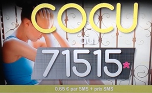 Publicité pour le service de voyance par SMS 71515.