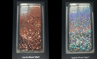 Ces coques à paillettes, commercialisées par MixBin Electronics, peuvent provoquer de sérieuses brûlures chimiques.