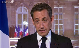 Nicolas Sarkozy, lors des voeux du 31 décembre 2010.