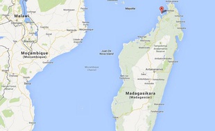 Google map de l'île de Nosy Be, à Madagascar.