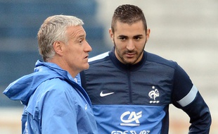 Karim Benzema et Didier Deschamps, en 2013 au Brésil.