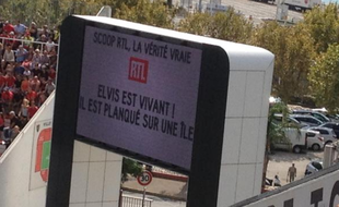 Capture d'écran d'un écran géant à Mayol