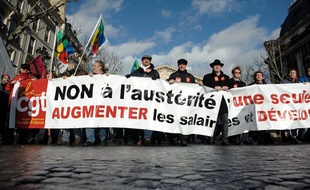 Manifestation contre l'austérité à Paris, le 13 décembre 2011.