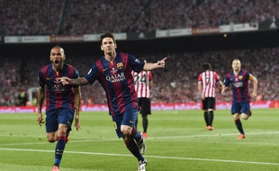 Leo Messi après son but fantastique en finale de Coupe du Roi contre Bilbao, le 30 mai 2015.