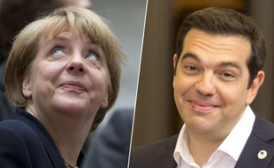 La chancelière allemande Angela Merkel et le Premier ministre grec, Alexis Tsipras.