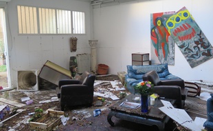 Un appartement inondé près de Cannes,le 4 octobre 2015 après les intempéries. AFP PHOTO / JEAN LIOU