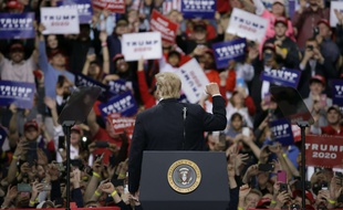 Donald Trump lors d'un meeting politique à Green Bay, dans le Wisconsin, le 27 avril 2019.