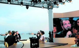 Le plateau de Canal + à Cannes.