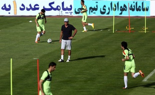 L'équipe nationale iranienne à l'entraînement, le 5 mai 2014 en Autriche.