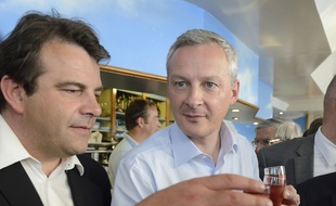 Les députés UMP Thierry Solère et Bruno Le Maire, le 11 juin 2014 à Vernon.