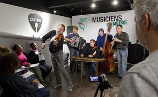 La RATP organise la session d'automne des auditions pour séléctionner les prochains musiciens du métro. ici le groupe de musique slave LVIV, le 15 octobre 2013.