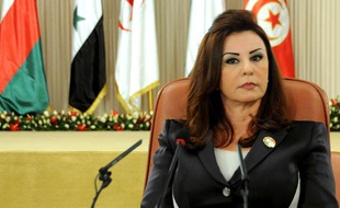 Leïla Ben Ali, épouse de l'ancien président tunisien Zine El Abidine Ben Ali, lors du 3e Congrès de l'Organisation des Femmes Arabes à Tunis, le 28 octobre 2010.