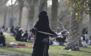 Scène de pique-nique en Arabie saoudite.