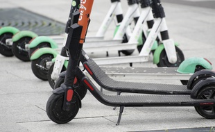 Des trottinettes électriques, illustration