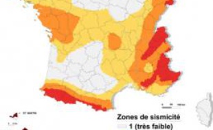 La carte de la nouvelle réglementation sismique