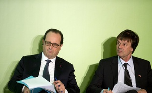 François Hollande et Nicolas Hulot à Manille aux Philippines, le 26 février 2015.
