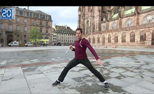 Stéphane Oberle, vice-champion du monde de nunchaku artistique.