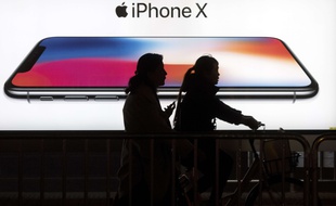 Une publicité pour l'iPhone X d'Apple en Chine.