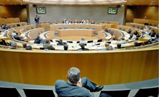 L'hémicycle du conseil régional d'Alsace.