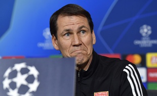 Rudi Garcia, ce mardi lors de la conférence de presse de veille de 8e de finale aller de Ligue des champions contre la Juve. PHILIPPE DESMAZES
