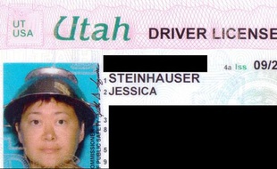 Capture d'écran du permis de conduire d'Asia Lemmon, sur le site thespectrum.com