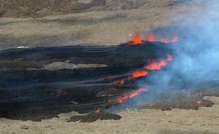 Coulée de lave du Piton de la Fournaise (illustration).