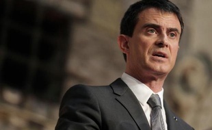 Le Premier ministre manuel Valls, lors d'un discours, le 13 février 2015 à Honfleur, dans le nord-ouest de la France