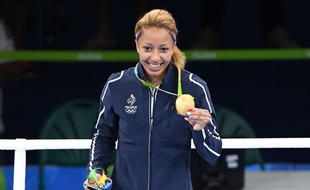 Estelle Mossely, sacrée championne olympique en boxe à Rio.