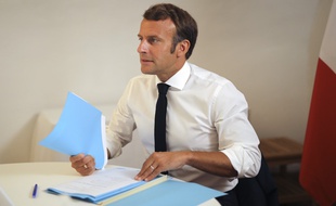 Emmanuel Macron lors du Conseil de défense du 11 août 2020.