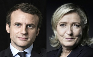 Montage AFP d'Emmanuel Macron et de Marine Le Pen, les deux candidats qualifiés pour le second tour de l'élection présidentielle.