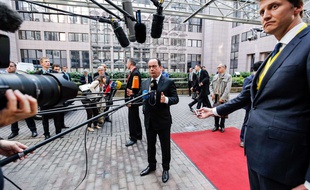 François Hollande face aux médias à Bruxelles (Belgique), le 23 septembre 2015. AP Photo/François Walschaerts